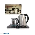 چای‌ساز مدرن سیلور مدل TM2200 با کتری استیل و قوری پیرکس